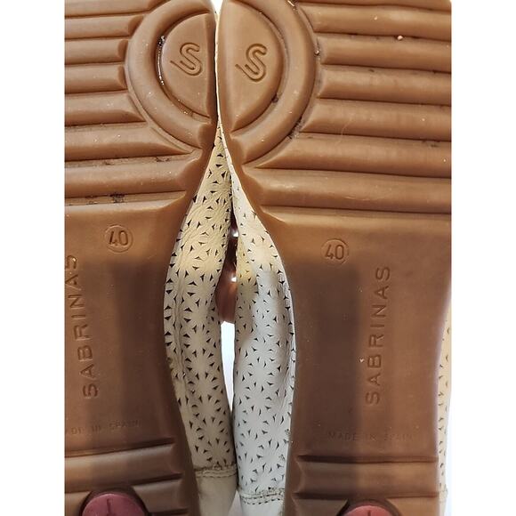 Sabrina's Ballet Flats Women's 40 9 Leather Beige - Picture 8 of 9